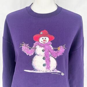 Vintage Fancy Snowman Pullover Sweater Size M